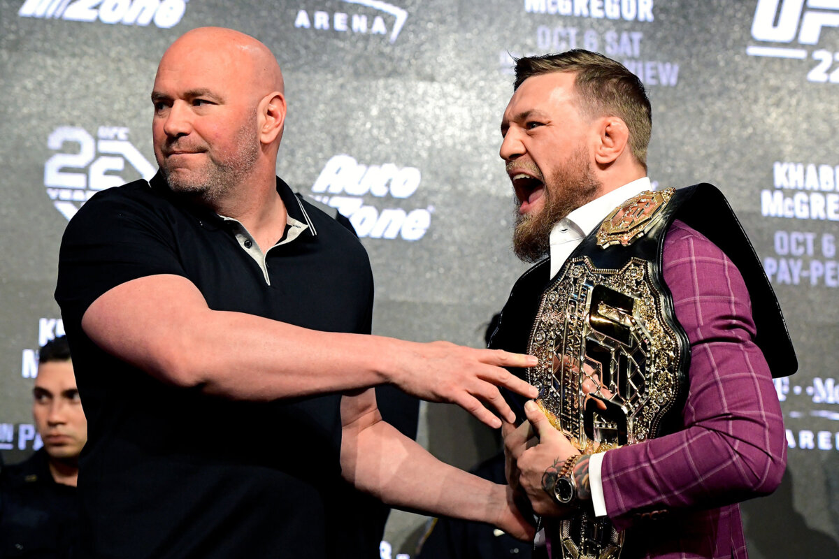 Preview Conor McGregor’s coach jokingly shut down Dana White’s hilarious pitch for a super fight at chaotic landmark UFC event