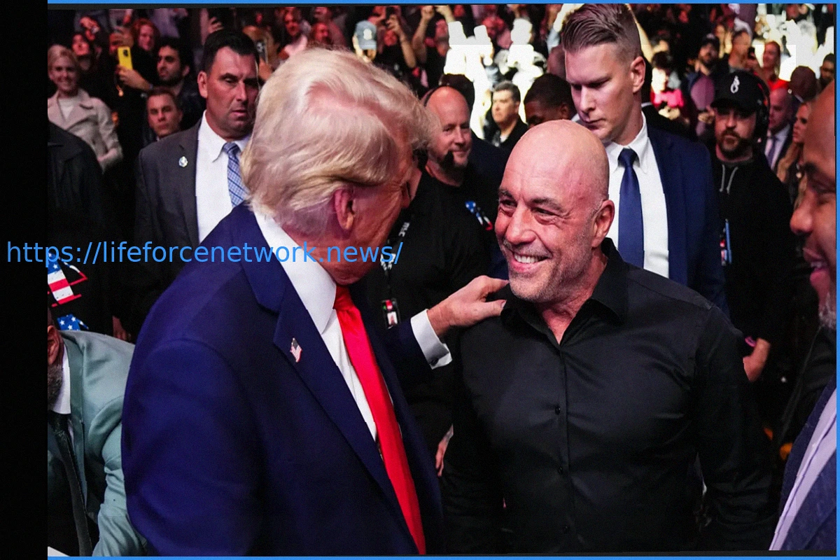 Preview Joe Rogan Discusses His Handshake with Donald Trump at UFC 327